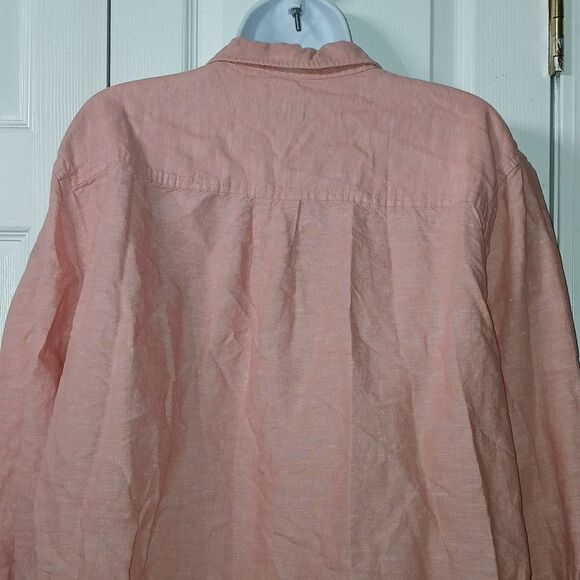 Liz Claiborne light salmon linen blend button down shirt Sz XXL NWOT - Picture 6 of 7